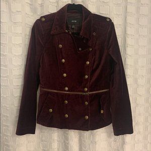 Jacob Women's Port Wine Double Breasted Velvet Jacket